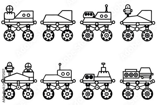 mars rover line art conceptual design of mars rover