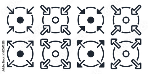 Expand narrow icon. Illustration vector