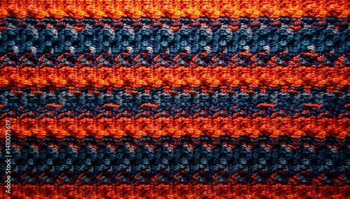 Intricate woven textile with bold, irregular stripes, textile, colorful