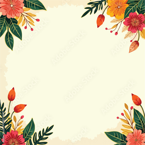 frame with flowers