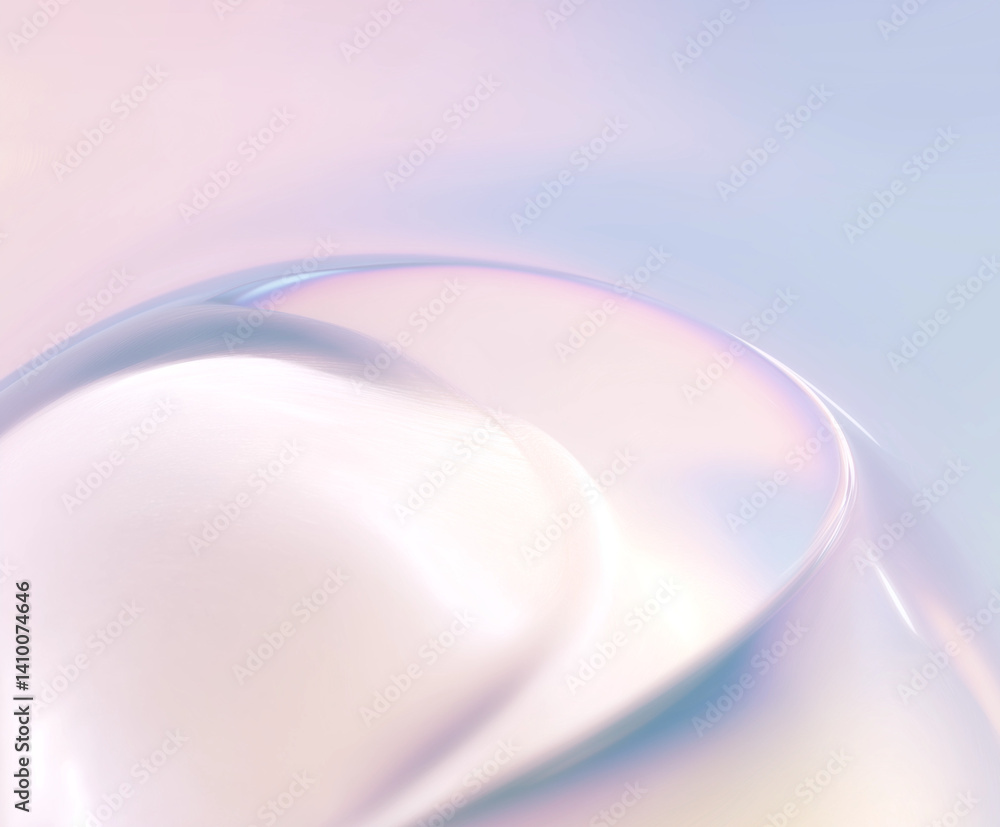 Obraz premium ethereal shape that appears to float against a soft, pastel background. The colors are a gentle blend of blues, pinks, and purples, creating a dreamy and calming effect.