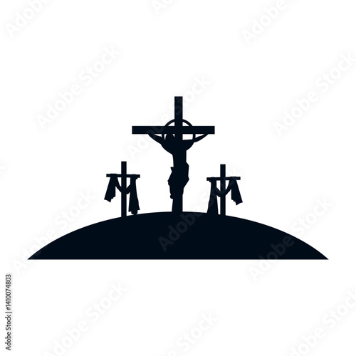 Silhouette of Crucifixion Cross