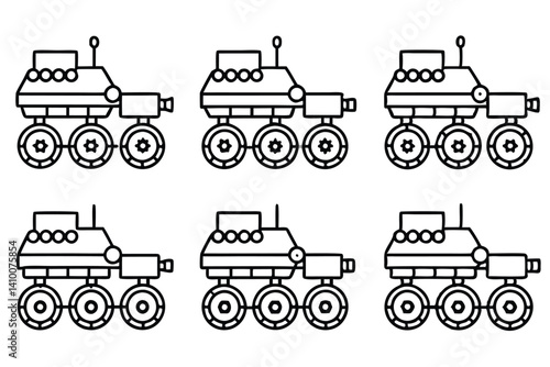 mars rover line art space robotics for mars exploration