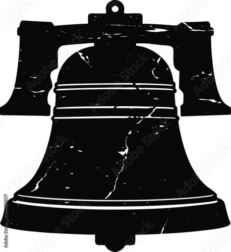 Liberty Bell Silhouette Vector | Historic Philadelphia Icon in Bold Black Design
