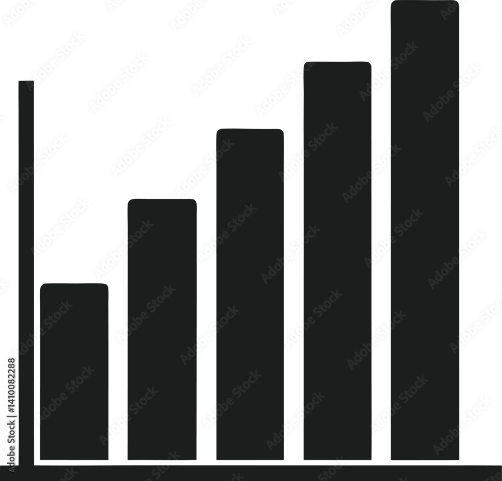 Vertical Bar Graph Vector in Modern Flat Style Vertical Bar Graph Vector in Modern Flat Style