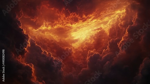 Wallpaper Mural Dramatic Orange Fiery Skies: Artistic Atmospheric Clouds at Sunrise and Sunset Torontodigital.ca