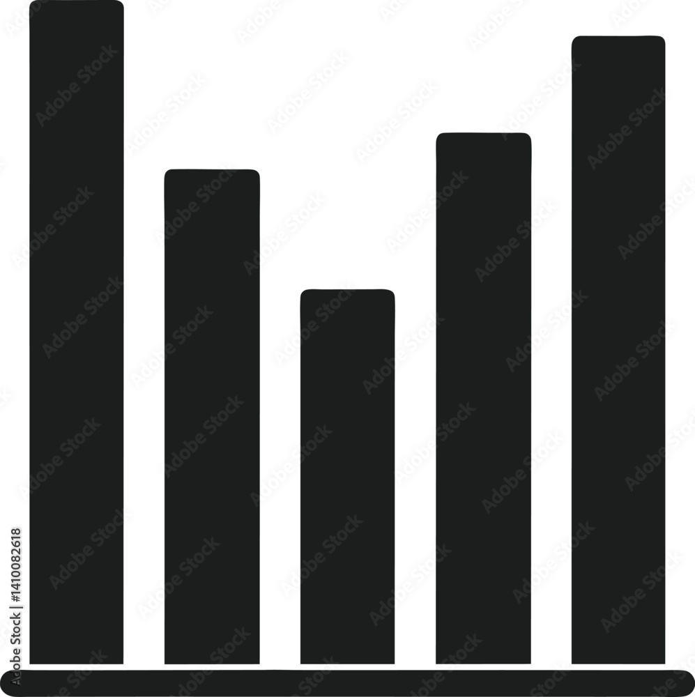 Black Bar Chart Silhouette for Infographics Black Bar Chart Silhouette for Infographics