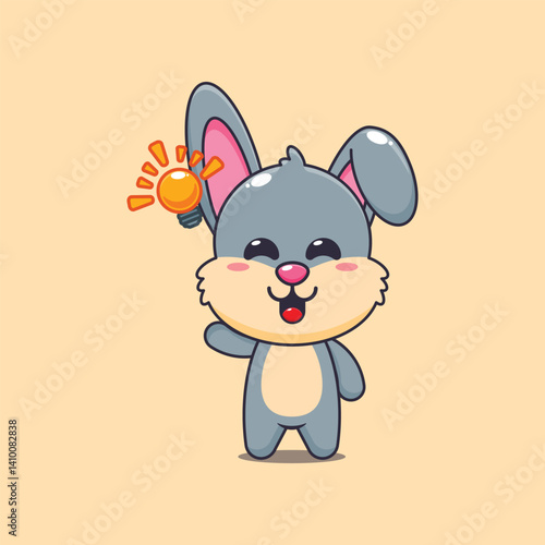 Cute rabbit cartoon vector illustration get an idea