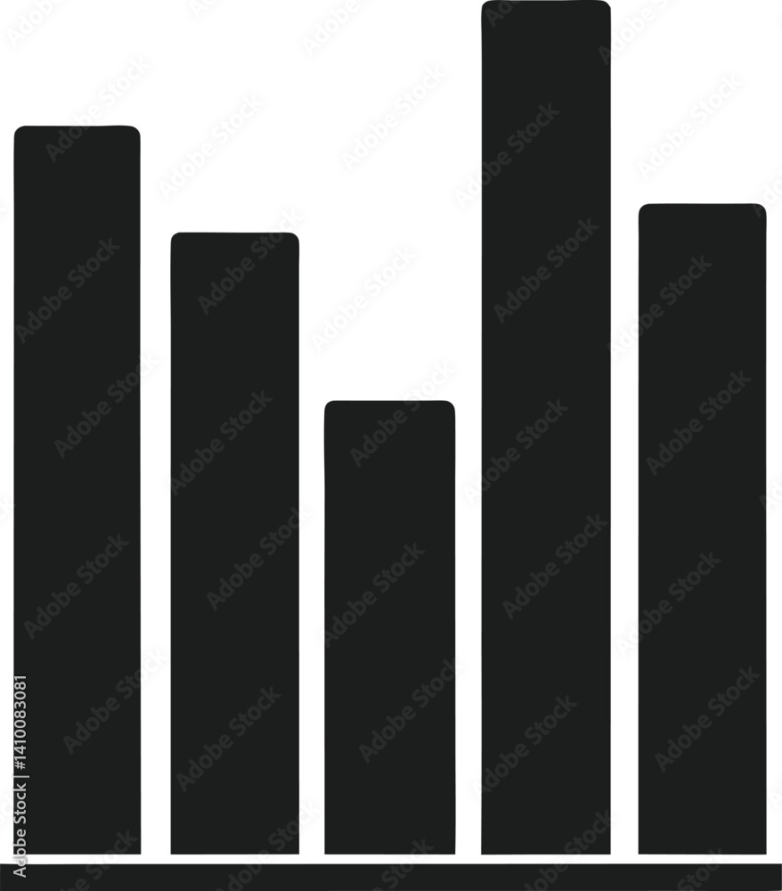 Flat Design Bar Chart Silhouette Vector Flat Design Bar Chart Silhouette Vector