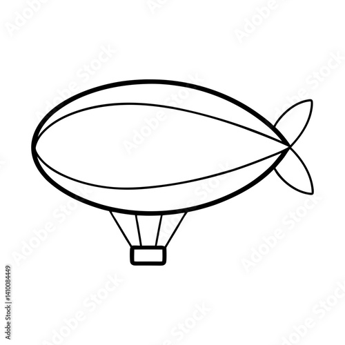 Dirigible Airship Line Icon Vector