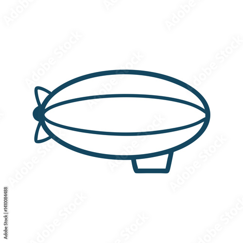 Dirigible Airship Line Icon Vector