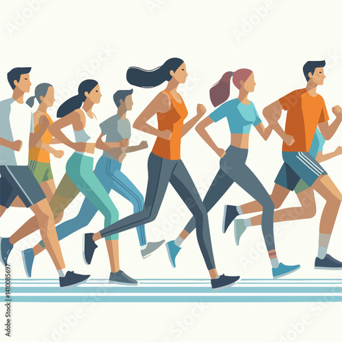 Wallpaper Mural vector image of a person doing running exercise Torontodigital.ca