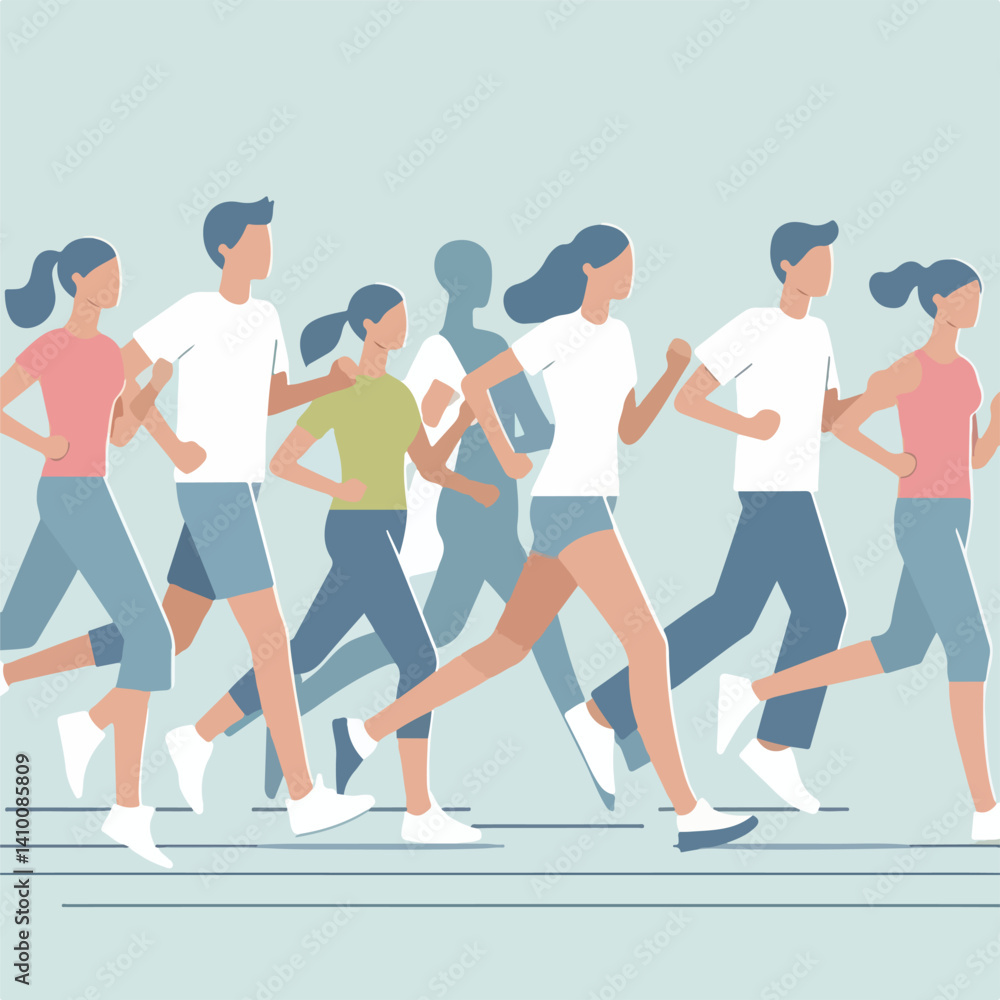 Naklejka premium vector image of a person doing running exercise