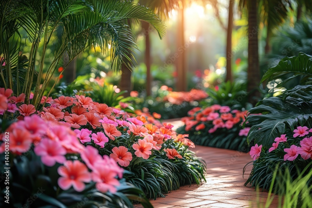 Lush garden path with vibrant flowers (1) Lush garden path with vibrant flowers (1)