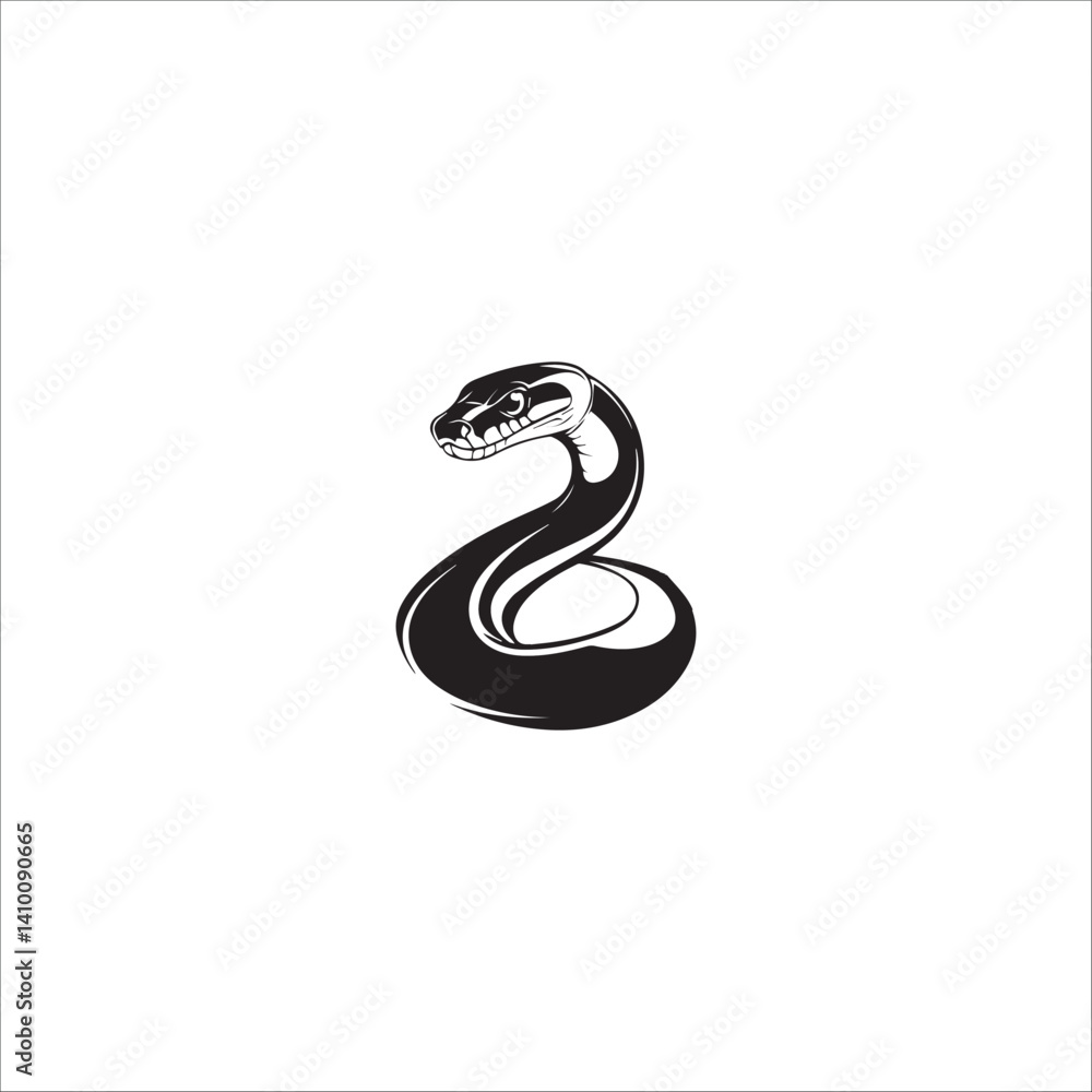 Fototapeta premium snake drawing, graphics, black and white, minimalism 