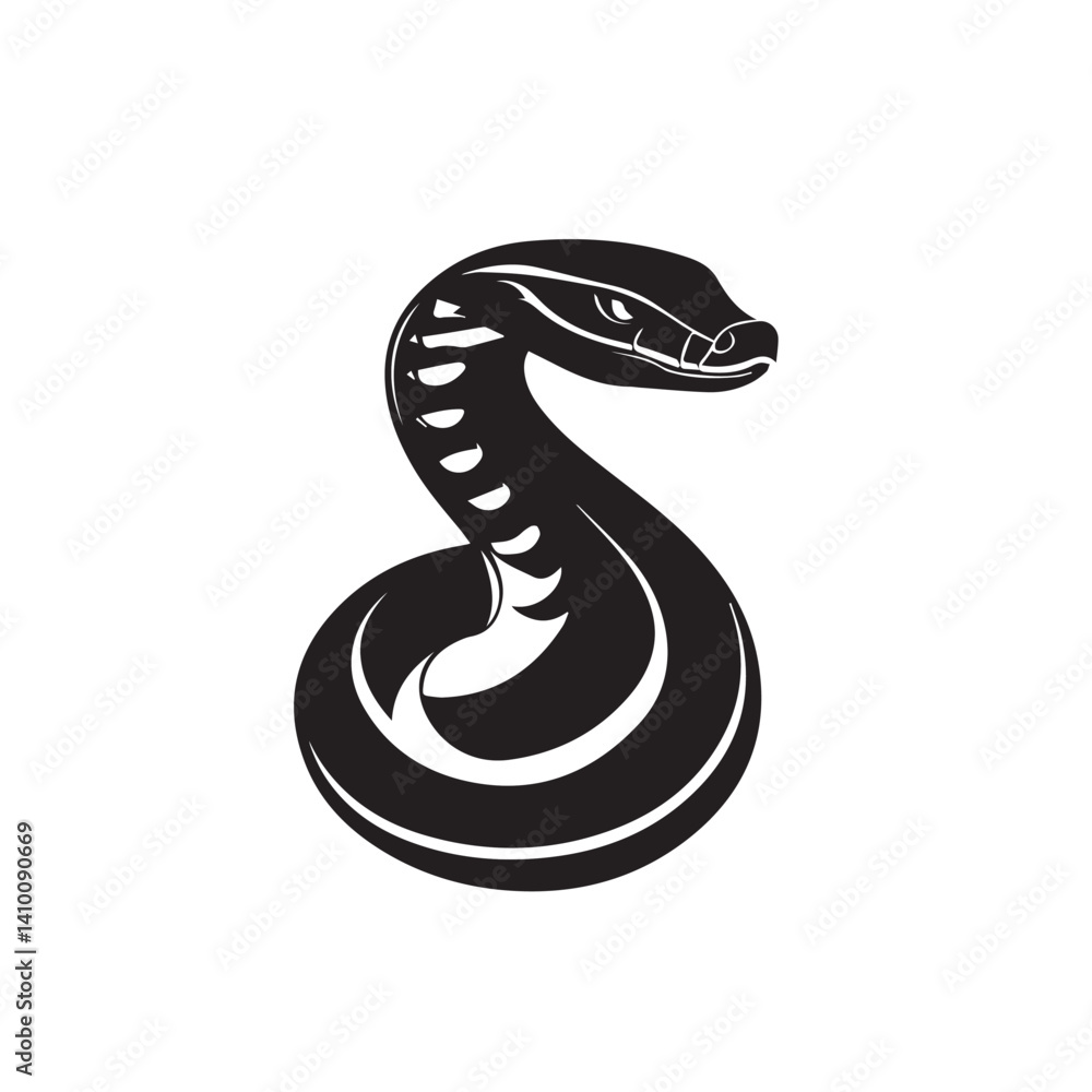 Fototapeta premium snake drawing, graphics, black and white, minimalism 