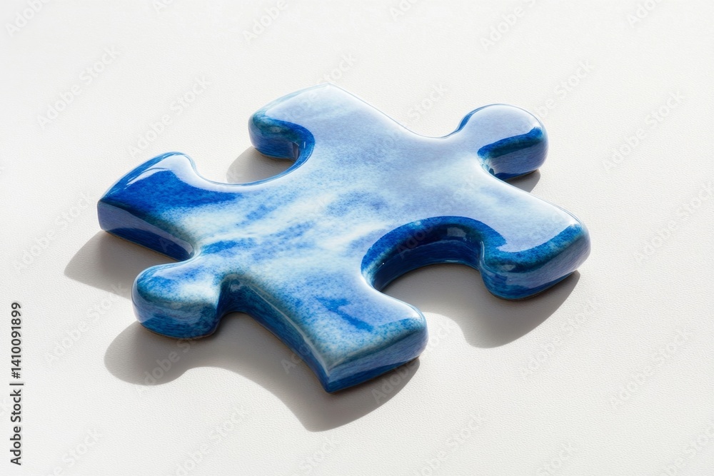 Obraz premium Single blue puzzle piece