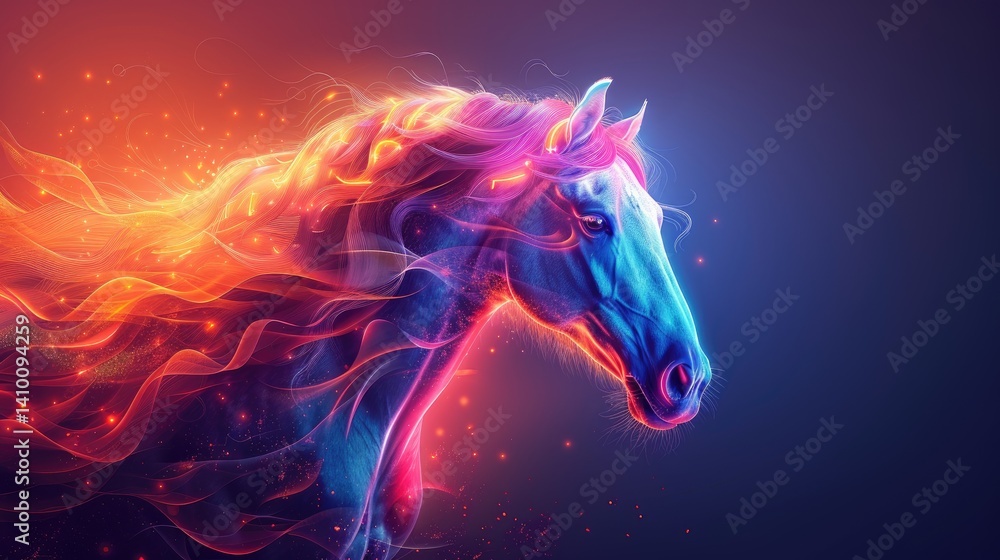 a logo design of a horse, minimal, vector art, neon colour scheme. a logo design of a horse, minimal, vector art, neon colour scheme.