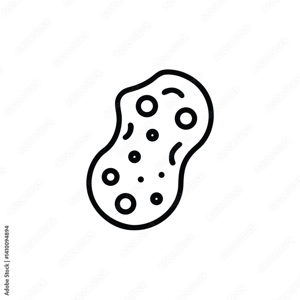 Bacteria Microorganism With Circular Shapes Vector Icon In Line Style Design