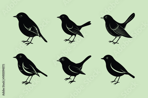 Blue Tit silhouette vector illustration