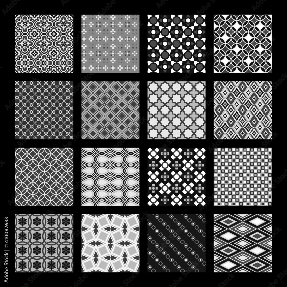 collection of different geometric patterns in black and white with color Pattern design
collection of different geometric patterns in black and white with color Pattern design