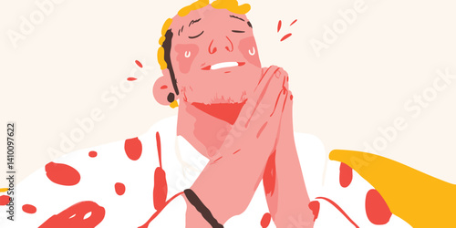A person in prayer, expressing heartfelt devotion and gratitude, is illuminated by a soft, inviting palette, symbolizing serenity.