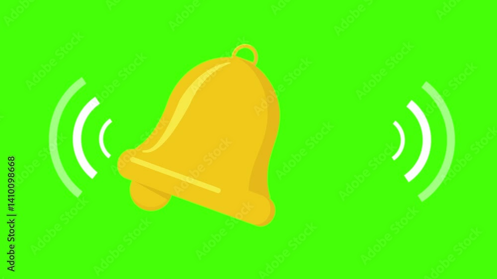 Bell Ringing Animation Action bell ringing animated icon symbol bell ringing 4k looping croma green ...