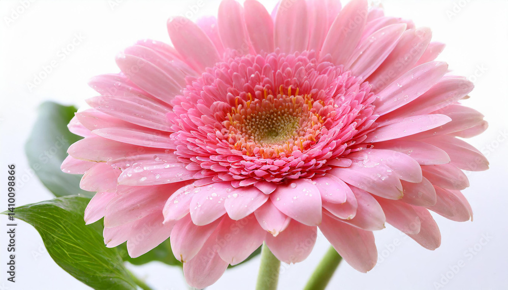 Fototapeta premium Pink gerbera isolated on beautiful white background