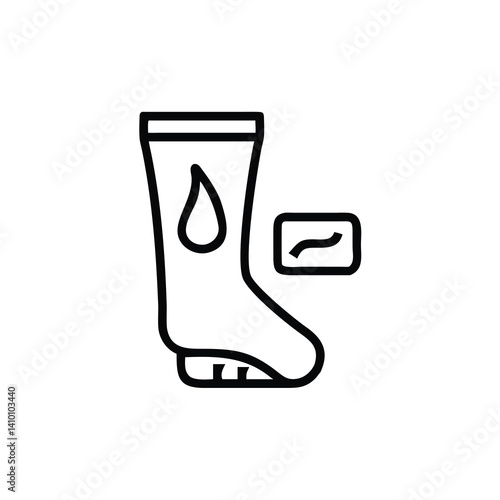 Rain Boot Icon With Mud Illustration Black Outline Symbol Design Vector