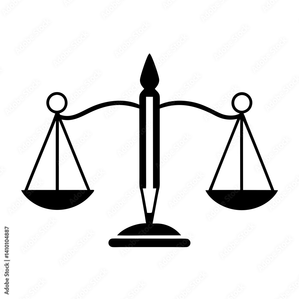 Law Logo Vector With Judicial Balance Symbolic Of Justice Scale In A Pen Nib Logo Law Logo Vector With Judicial Balance Symbolic Of Justice Scale In A Pen Nib Logo