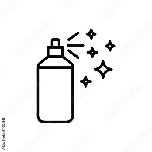 Spray Bottle With Stars Illustration Cleaning And Refreshing Solution Symbol