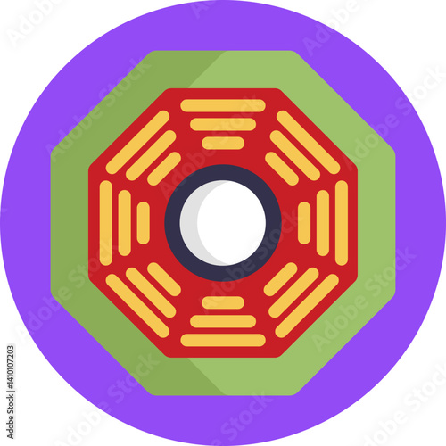 Symbol representing Feng Shui principles used to harmonize living spaces with natural energy.