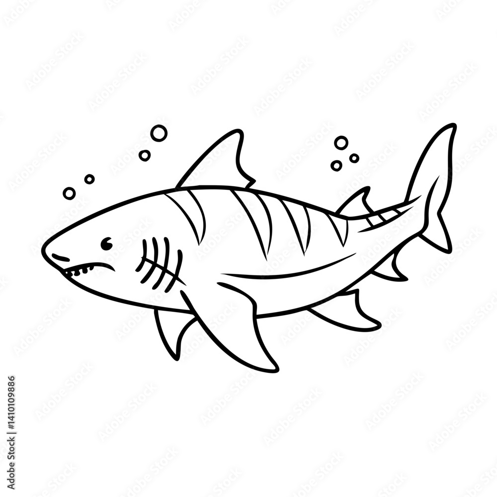 Obraz premium tiger shark icon, tiger shark vector illustration-simple illustration of tiger shark, perfect for tiger shark logos and icons