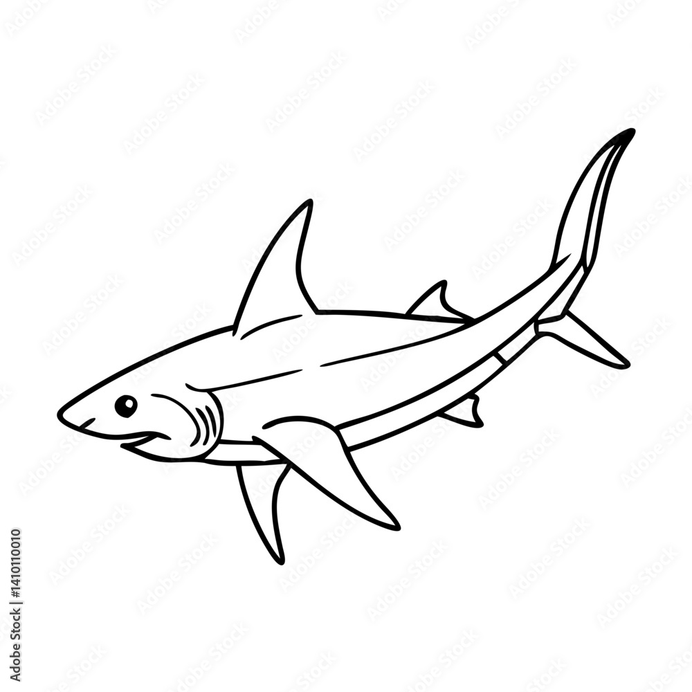 Obraz premium thresher shark icon, thresher shark vector illustration-simple illustration of thresher shark, perfect for thresher shark logos and icons