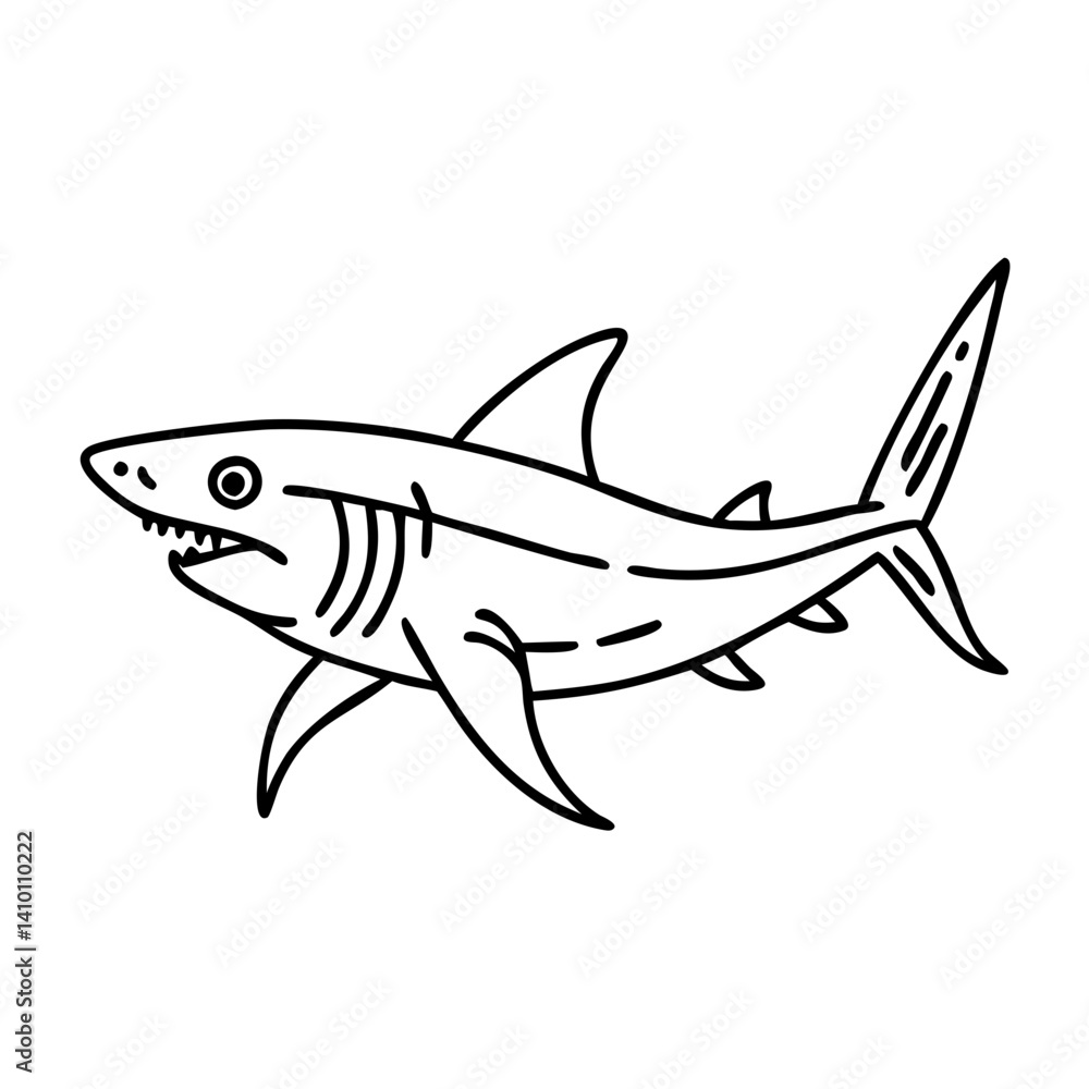 Naklejka premium mako shark icon, mako shark vector illustration-simple illustration of mako shark, perfect for mako shark logos and icons