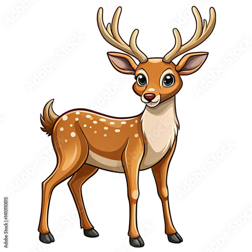 deer cartoon isolated white background