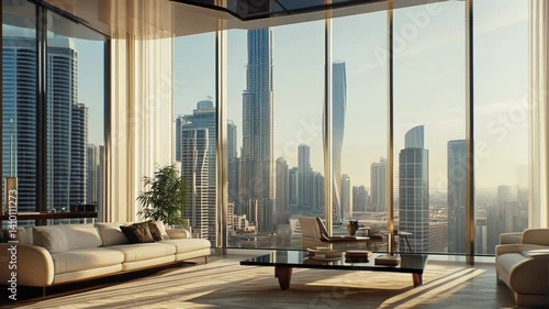 Luxurious Dubai penthouse living room view