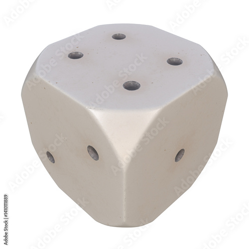 Dice 4, 3d illustration isolated on white background