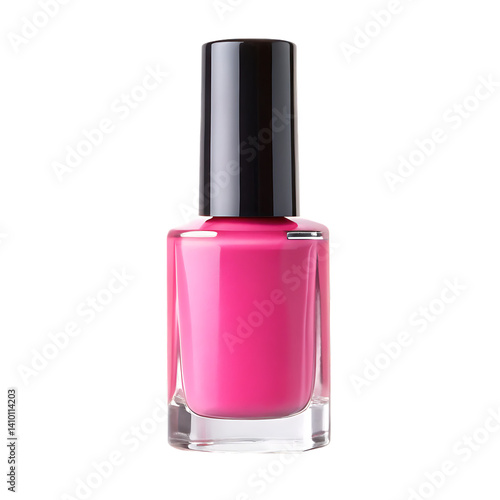bottle of pink nail polish isolated on  white background PNG.AI GENERATED