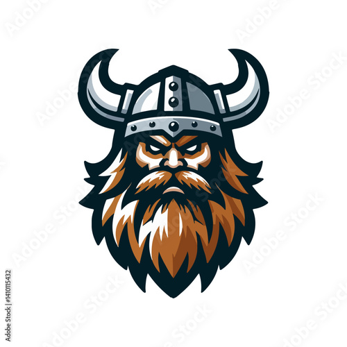 viking head mascot logo vector illustration