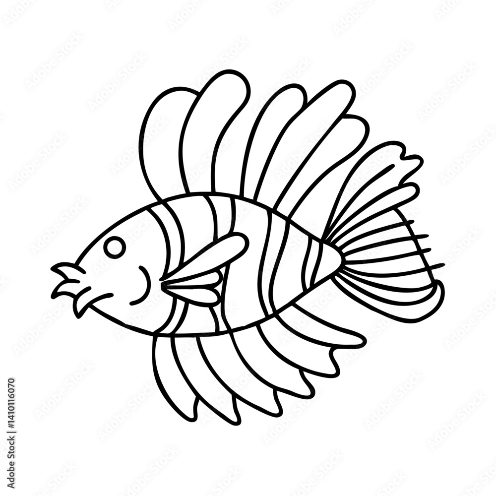 Obraz premium lionfish icon, lionfish vector illustration-simple illustration of lionfish, perfect for lionfish logos and icons