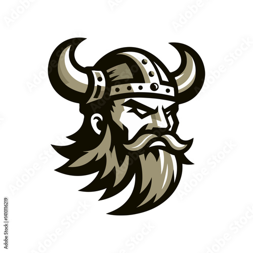 viking head mascot logo vector illustration