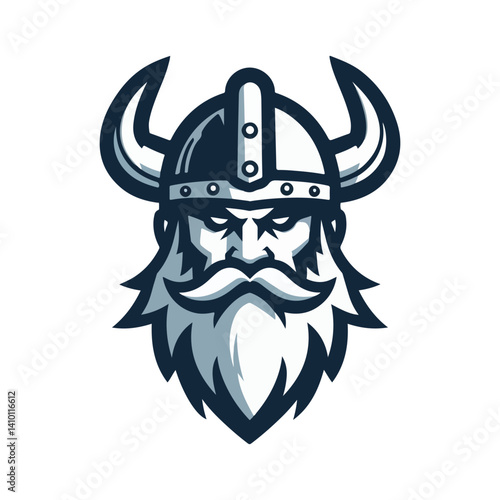 viking head mascot logo vector illustration