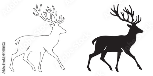Wallpaper Mural Sleek deer silhouette – simple vector design ideal for logos, posters, and digital content – deer silhouette – deer vector – deer illustration – minimalist deer outline – deer icon

 Torontodigital.ca