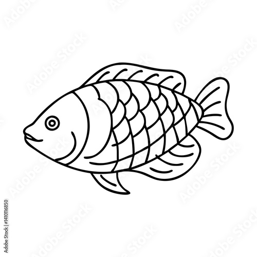 tilapia icon, tilapia vector illustration-simple illustration of tilapia, perfect for tilapia logos and icons