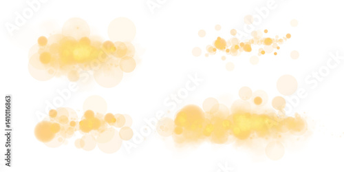 A captivating and charming golden bokeh effect showcasing luminous orbs along with soft, glistening sparkles