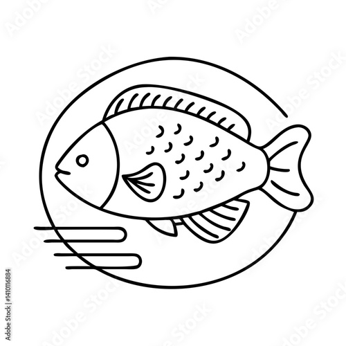 tilapia icon, tilapia vector illustration-simple illustration of tilapia, perfect for tilapia logos and icons