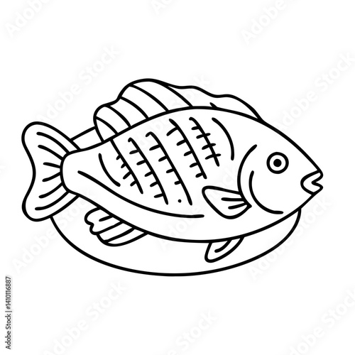 tilapia icon, tilapia vector illustration-simple illustration of tilapia, perfect for tilapia logos and icons