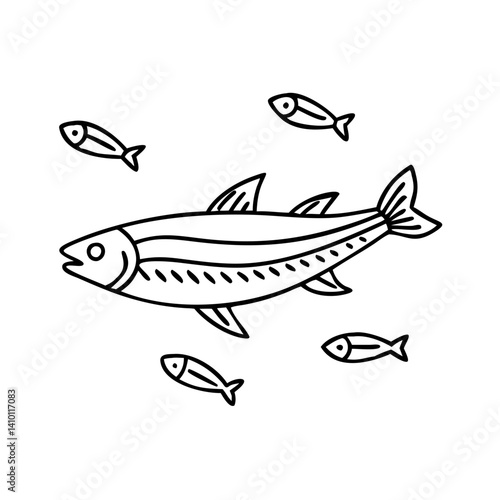 anchovy icon, anchovy vector illustration-simple illustration of anchovy, perfect for anchovy logos and icons