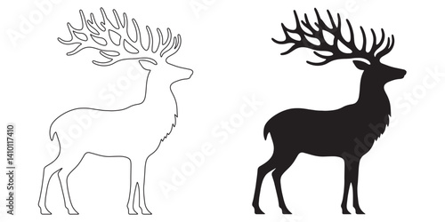 Wallpaper Mural Strong deer silhouette vector – sleek and bold design ideal for wildlife and adventure branding – deer silhouette – deer vector – deer illustration – minimalist deer outline – deer icon

 Torontodigital.ca